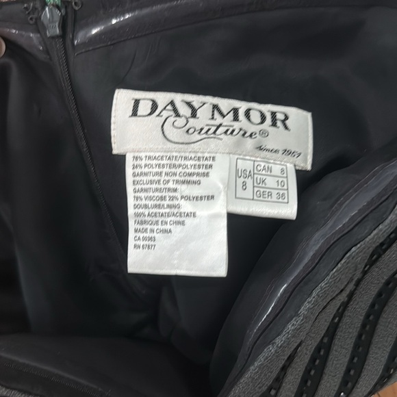 Vintage black strapless Daymor couture dress size 8 - Picture 3 of 7